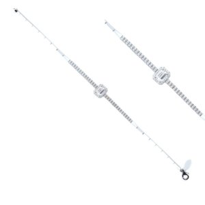 Beyaz Taşlı Baget Yarım Suyolu Bileklik