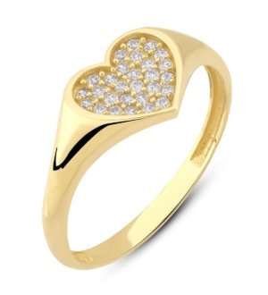 Taşlı Kalp Yüzük