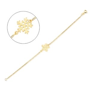 Taşsız Kar Tanesi Zincirli Bileklik