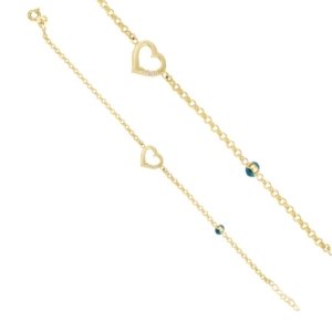 Tek Göz Boncuklu Kapli Zincirli Bileklik