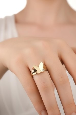 Tek Taşlı Kelebek Yüzük