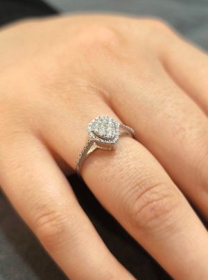 0.16 Karat-Pırlanta-Damla-Yüzük