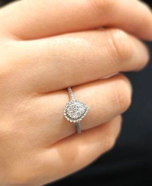 0.16 Karat-Pırlanta-Damla-Yüzük