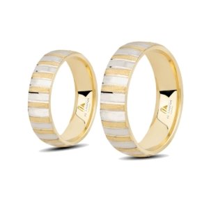 Atlamalı Mat Kalemli Çift Alyans