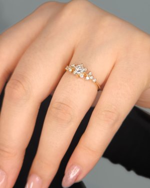 0.54 Karat Rose Pırlanta Prenses Yüzük