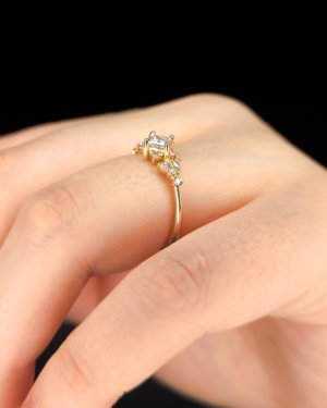 0.54 Karat Rose Pırlanta Prenses Yüzük