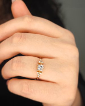 0.54 Karat Rose Pırlanta Prenses Yüzük