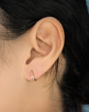 0.14 Karat Rose Pırlanta Halka Küpe