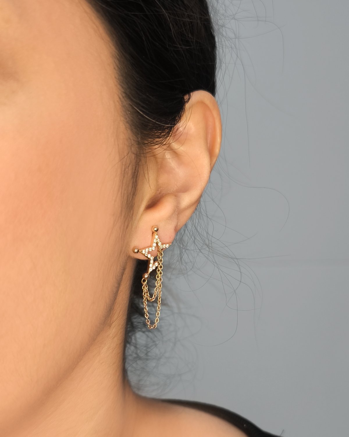 0,30-Karat-Rose-Pirlanta-Yildiz-Kupe-1 0.30 Karat Rose Pırlanta Yıldız Küpe