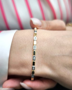 Dikdörtgen taşlı kelepçe